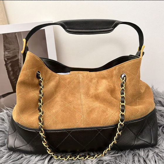 Gaoji Handicraft Workshop! 25A suede splicing chain tote bag tote travel bag computer bag shopping bag Gaoji Handicraft Workshop! 25A suede splicing chain tote bag tote travel bag computer bag shopping bag