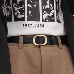 Non-Porous Belt for Women 2025 New Model No-Punch Black Versatile Student Korean Style ins Style Decorative Thin Waist Belt Non-Porous Belt for Women 2025 New Model No-Punch Black Versatile Student Korean Style ins Style Decorative Thin Waist Belt