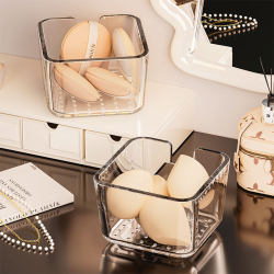 Powder Puff Storage Box, Special Desktop Thumb Cushion Makeup Sponge Holder, Makeup and Skin Care Lipstick Cosmetics Storage Rack Powder Puff Storage Box, Special Desktop Thumb Cushion Makeup Sponge Holder, Makeup and Skin Care Lipstick Cosmetics Storage Rack