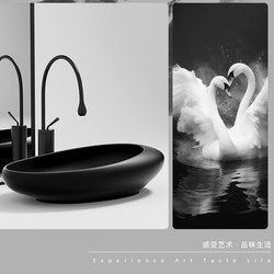 Nordic Oval Countertop Washbasin Home Creative Washbasin Hotel Bathroom Black Ceramic Basin Nordic Oval Countertop Washbasin Home Creative Washbasin Hotel Bathroom Black Ceramic Basin