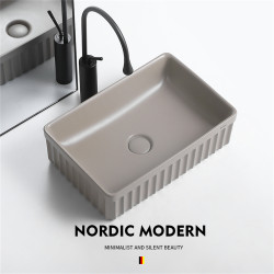 Khaki Rectangular Countertop Washbasin Bathroom Vintage Art Ceramic Washbasin Hotel Home Countertop Basin Khaki Rectangular Countertop Washbasin Bathroom Vintage Art Ceramic Washbasin Hotel Home Countertop Basin