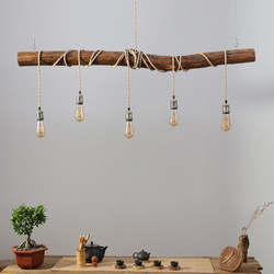 Vintage Solid Wood Dining Room Pendant Light, Guesthouse Tea Room Bar Counter Wabi-Sabi Style Branch-Shaped Linear Light, Creative Dining Table Lighting Fixture Vintage Solid Wood Dining Room Pendant Light, Guesthouse Tea Room Bar Counter Wabi-Sabi Style Branch-Shaped Linear Light, Creative Dining Table Lighting Fixture
