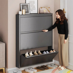 Ultra-Thin 10cm Entryway Shoe Cabinet for Home Use, Large Capacity Metal Flip-Top Shoe Cabinet for Hallway, Narrow Cabinet Against the Wall Ultra-Thin 10cm Entryway Shoe Cabinet for Home Use, Large Capacity Metal Flip-Top Shoe Cabinet for Hallway, Narrow Cabinet Against the Wall