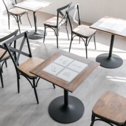 Solid Wood Dining Table for Home Use in Small Apartments, Simple Square Table for Milk Tea Shops, Dessert Shops, Cafes, and Western Restaurants with Chairs Solid Wood Dining Table for Home Use in Small Apartments, Simple Square Table for Milk Tea Shops, Dessert Shops, Cafes, and Western Restaurants with Chairs