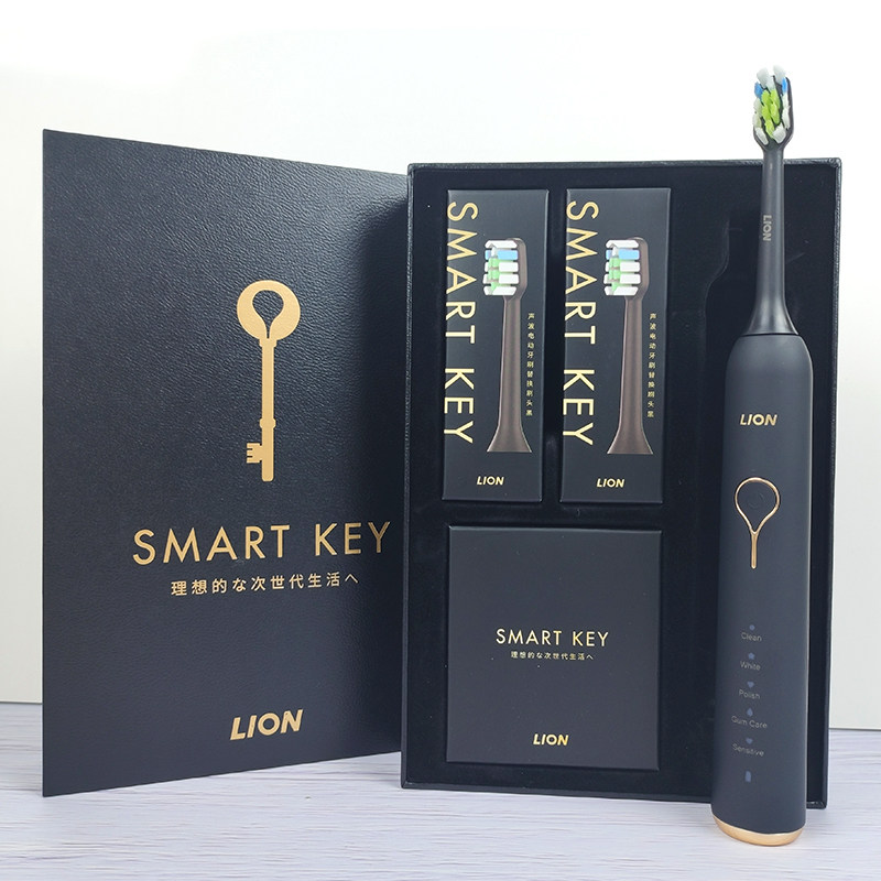 LION SMARTKEY 음파전동칫솔 진동진동 자동방수 충전식 부드러운모 -