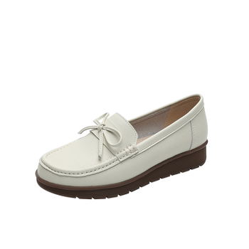 Genuine leather soft sole bean shoes casual and versatile breathable single shoes 
Genuine leather soft sole bean shoes casual and versatile breathable single shoes