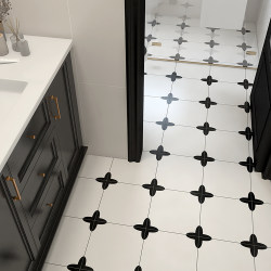 French Retro Black and White Small Tiles Bathroom Tiles Kitchen Balcony Non-Slip Floor Tiles 300*300 French Retro Black and White Small Tiles Bathroom Tiles Kitchen Balcony Non-Slip Floor Tiles 300*300