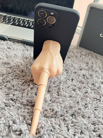 Black — Big Middle Finger Funny Spoof Telescopic Stand 3D Niche Samsung Phone Case