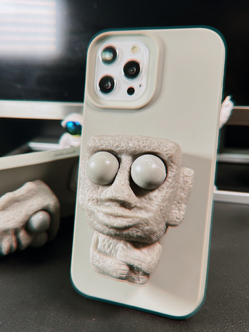 Gray — Easter Island Giant Squishy Funny 3D 15, 14, 13, 12 iPhone Case