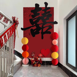 Stair Handrail Background Wall Layout Happy Word Kt Board Wedding Man's Wedding New House Decoration Wedding Room High-End Rural Stair Handrail Background Wall Layout Happy Word Kt Board Wedding Man's Wedding New House Decoration Wedding Room High-End Rural