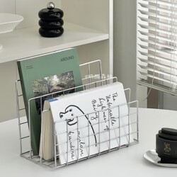 Nordic ins Style Wrought Iron Book and Newspaper Rack, Magazine Rack, Desktop Storage Rack, Grid Storage Rack, Simple Metal Book Stand Nordic ins Style Wrought Iron Book and Newspaper Rack, Magazine Rack, Desktop Storage Rack, Grid Storage Rack, Simple Metal Book Stand