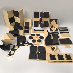 Pop-Up Book Mechanism Kit DIY Photo Album Retro Black and Yellow Color Scheme Material Couple's Memory Album Birthday Gift Pop-Up Book Mechanism Kit DIY Photo Album Retro Black and Yellow Color Scheme Material Couple's Memory Album Birthday Gift