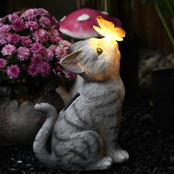 Cute Cat Ornaments Solar Lights Balcony Garden Decoration Courtyard Layout Outdoor Creative Resin Animal Sculptures Cute Cat Ornaments Solar Lights Balcony Garden Decoration Courtyard Layout Outdoor Creative Resin Animal Sculptures