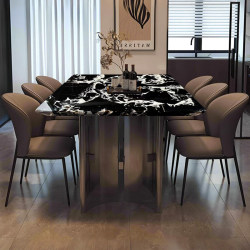 Light luxury high-end 2025 new marble dining table Light luxury high-end 2025 new marble dining table