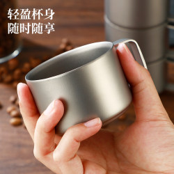 Zhen Yitang 99.9 Pure Titanium Coffee Cup Camping 100ml Small Tea Cup Outdoor Handle Water Cup Classy Gift Box Suit Zhen Yitang 99.9 Pure Titanium Coffee Cup Camping 100ml Small Tea Cup Outdoor Handle Water Cup Classy Gift Box Suit