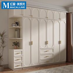 Saint Baiyu French-Style Cream-Colored Solid Wood Cabinet Wardrobe for Home Bedroom Small Apartment Modern Minimalist Finished Cabinet Saint Baiyu French-Style Cream-Colored Solid Wood Cabinet Wardrobe for Home Bedroom Small Apartment Modern Minimalist Finished Cabinet