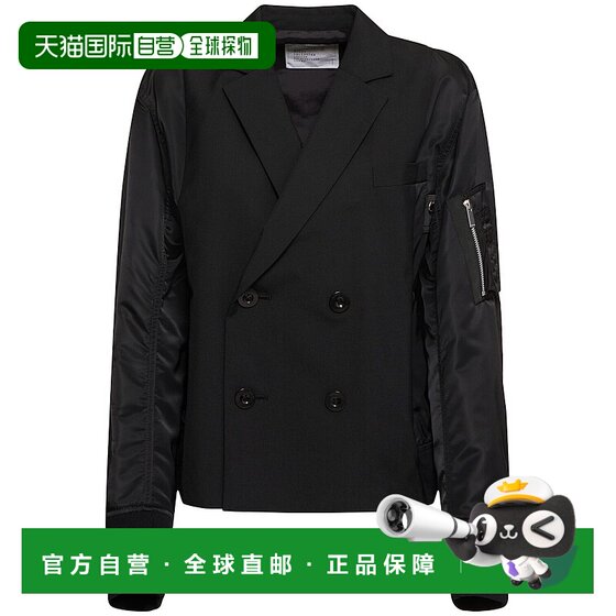 1 hour refundable, trendy luxury Sacai women's suit wool/nylon twill jacket 
1 hour refundable, trendy luxury Sacai women's suit wool/nylon twill jacket