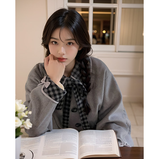 Gray autumn and winter loose mid -length sweet and cute woolen coat autumn and winter new lace grid thick coat women
Gray autumn and winter loose mid -length sweet and cute woolen coat autumn and winter new lace grid thick coat women