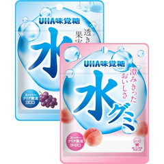 悠哈味覚糖进口UHA水滴糖水果汁透明软糖巨峰桃子味4包零食喜糖价格比较