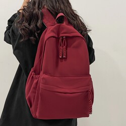 Versatile College Student Travel Backpack Casual Backpack Men's Simple Solid Color Junior High School and High School Student School Bag Women's Waterproof Versatile College Student Travel Backpack Casual Backpack Men's Simple Solid Color Junior High School and High School Student School Bag Women's Waterproof