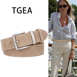 Khaki Belt for Women, Genuine Leather, Vintage, Versatile, Niche Design, High-End Feel, Suitable for Jeans, 2025 New Belt Khaki Belt for Women, Genuine Leather, Vintage, Versatile, Niche Design, High-End Feel, Suitable for Jeans, 2025 New Belt