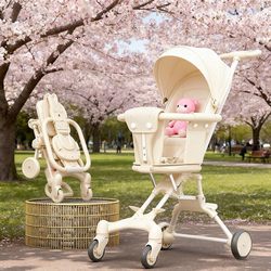 Easy to Install and Use Without Going Out, Foldable Baby Stroller, Lightweight Two-Way Stroller for Children and Babies Easy to Install and Use Without Going Out, Foldable Baby Stroller, Lightweight Two-Way Stroller for Children and Babies