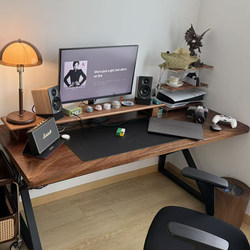 Walnut, White Wax Wood, Cherry Solid Wood Large Board Double Gaming Desk, Home Computer Desk, Office Desk, Long Desk, Workbench Walnut, White Wax Wood, Cherry Solid Wood Large Board Double Gaming Desk, Home Computer Desk, Office Desk, Long Desk, Workbench