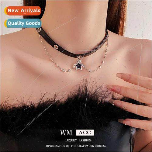 Diamonds Leather Metal Star Tassel Necklace che Fashion Coll Diamonds Leather Metal Star Tassel Necklace che Fashion Coll