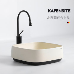 Creative Milk White Black Edge Square Countertop Basin Wash Basin Household Ceramic Wash Basin Bathroom Art Basin Balcony Basin Creative Milk White Black Edge Square Countertop Basin Wash Basin Household Ceramic Wash Basin Bathroom Art Basin Balcony Basin