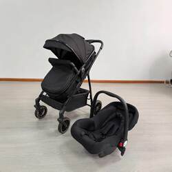 High view children's stroller with removable basket High view children's stroller with removable basket