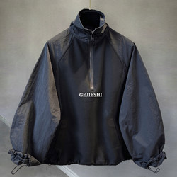Autumn and winter handsome Trendy Fleece-lined stand collar Sweatshirt men's K-style pure color Patchwork Stylish half zipper jacket Outwear Autumn and winter handsome Trendy Fleece-lined stand collar Sweatshirt men's K-style pure color Patchwork Stylish half zipper jacket Outwear