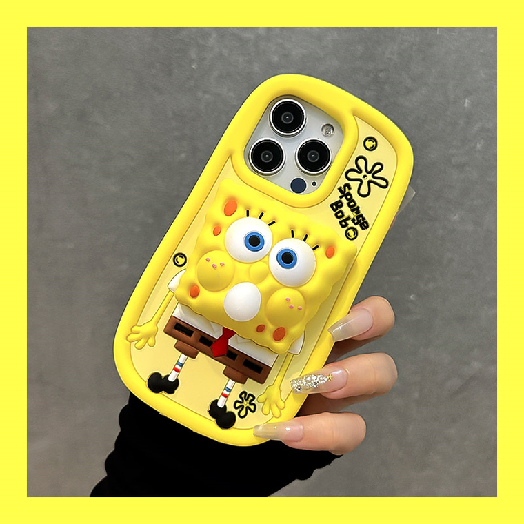 Bubble Blowing SpongeBob 3D Silicone TPU Funny Cute 15, 14, 13, 12, 11 iPhone Case