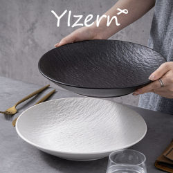 Japanese-Style Deep Plate, Household Ceramic Plate, Creative Dinner Plate, High-End Luxury Design, Beautiful Plate Japanese-Style Deep Plate, Household Ceramic Plate, Creative Dinner Plate, High-End Luxury Design, Beautiful Plate