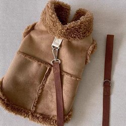 Dog Clothing Small Dog Warm Versatile Suede Traction Vest Cat Jacket Thickened Teddy Pet Dog Clothing Small Dog Warm Versatile Suede Traction Vest Cat Jacket Thickened Teddy Pet