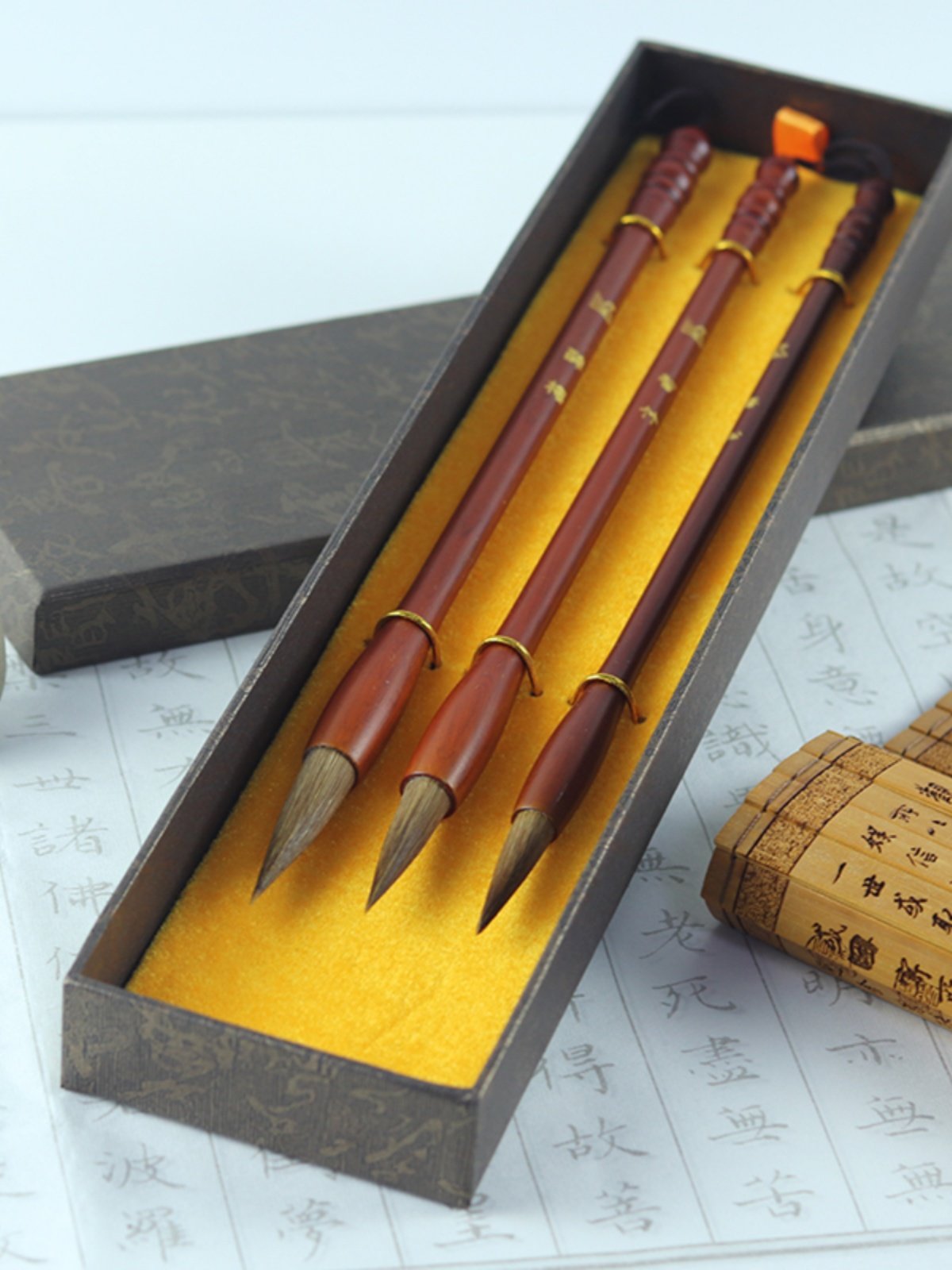 毛笔架中国风复古文房四宝书法专用晾笔架展示架狼毫新中式