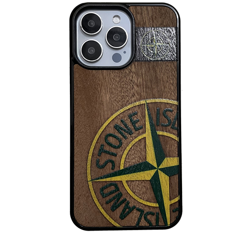 Brown — Stone Island Natural Wood New 15, 14, 13, 12 iPhone Case