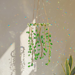 Patented New Crystal Glass Pendant Sun Catcher Hanging Ornament Creative Green Willow Branch Pendant Home Decoration Wind Chime Patented New Crystal Glass Pendant Sun Catcher Hanging Ornament Creative Green Willow Branch Pendant Home Decoration Wind Chime