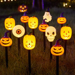 Halloween Pumpkin Field Lights Outdoor Solar Decorations Lawn Courtyard Scene Setup Spooky Atmosphere Decoration Halloween Pumpkin Field Lights Outdoor Solar Decorations Lawn Courtyard Scene Setup Spooky Atmosphere Decoration