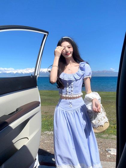 A sweet peach yikett <sea salt diary> short -sleeved shirt top+skirt female fashion set summer
A sweet peach yikett <sea salt diary> short -sleeved shirt top+skirt female fashion set summer