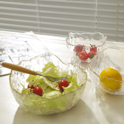 Fruit Plate for Home Use in the Living Room, Gold-Rimmed Glass Bowls and Plates, Light Luxury and Elegant, Snack Set, Tableware, Dessert Salad Bowl Fruit Plate for Home Use in the Living Room, Gold-Rimmed Glass Bowls and Plates, Light Luxury and Elegant, Snack Set, Tableware, Dessert Salad Bowl