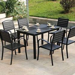 Courtyard outdoor leisure table and chairs outdoor table and chair combination cafe outdoor open-air balcony garden terrace plastic wood Courtyard outdoor leisure table and chairs outdoor table and chair combination cafe outdoor open-air balcony garden terrace plastic wood