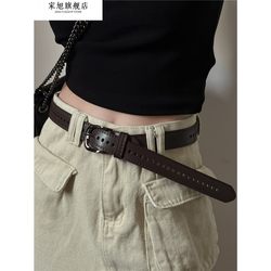 Women's Jeans Belt, No-Punch Leather Belt, Korean Ins Fashion Decoration, Spring and Summer Vintage Simple Belt for Students Women's Jeans Belt, No-Punch Leather Belt, Korean Ins Fashion Decoration, Spring and Summer Vintage Simple Belt for Students