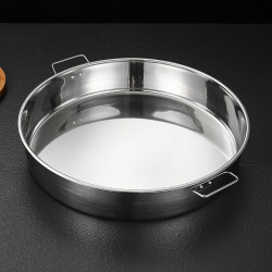 Thickened Stainless Steel Plate, Round Dinner Plate, Commercial Extra-Large Tray, Steaming Plate, Flat Plate, Dish Plate, Double-Ear Plate, Cold Noodle Plate Thickened Stainless Steel Plate, Round Dinner Plate, Commercial Extra-Large Tray, Steaming Plate, Flat Plate, Dish Plate, Double-Ear Plate, Cold Noodle Plate