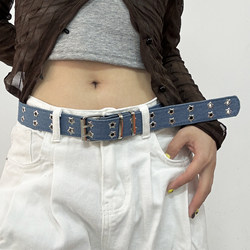 Blue Denim Belt Y2K No-Punch Star Belt for Women Black 2025 Model for Jeans and Skirt Decoration Blue Denim Belt Y2K No-Punch Star Belt for Women Black 2025 Model for Jeans and Skirt Decoration