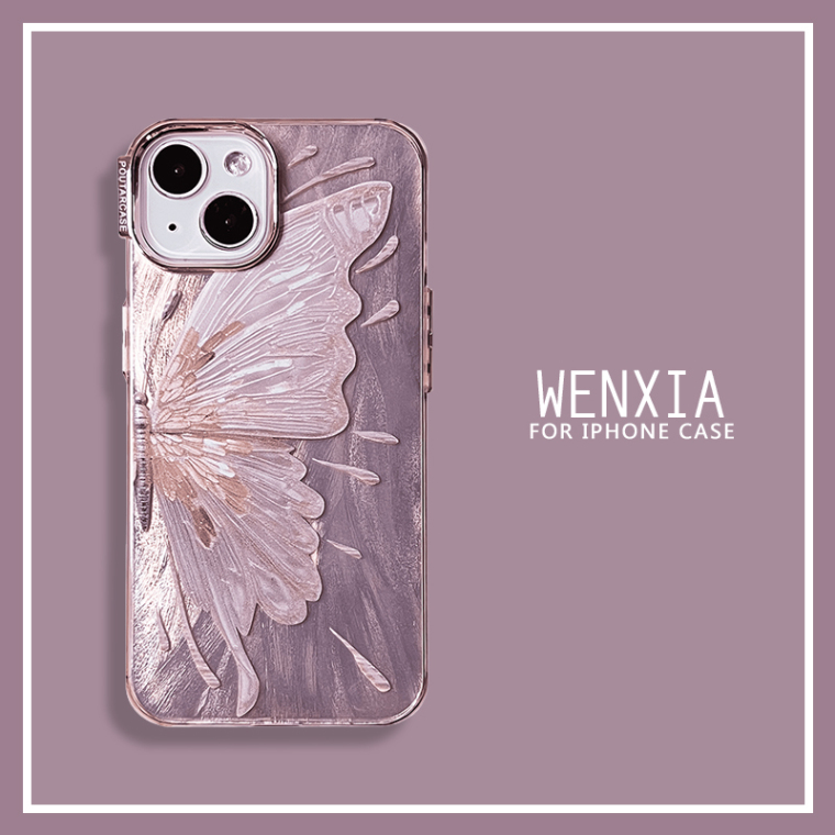 Butterfly Luxury Pink Girls Soft 15, 14, 13, 12, 11 iPhone Case