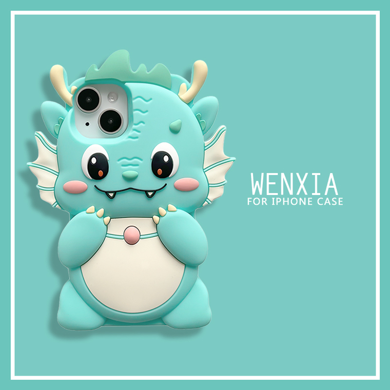 3D Cartoon Dragon Soft Cute Girls 15, 14, 13, 12, 11 iPhone Case