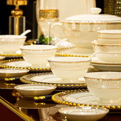 Jingdezhen High-Quality Bone China Tableware, European-Style Ceramic Bowls, Plates, Chopsticks, and Dish Sets for Home Use, Housewarming, New Home, Underglaze Color Jingdezhen High-Quality Bone China Tableware, European-Style Ceramic Bowls, Plates, Chopsticks, and Dish Sets for Home Use, Housewarming, New Home, Underglaze Color
