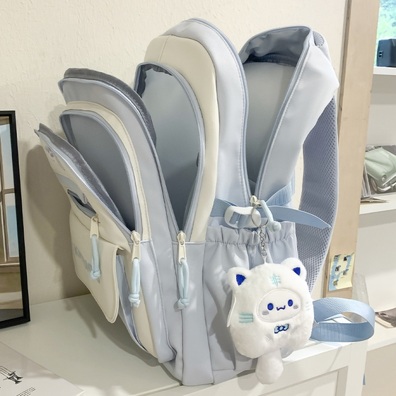 Reduce burden and large capacity schoolbag for girls, junior high school students, Korean version of multi-pocket high-value backpack for women travel backpack 
Reduce burden and large capacity schoolbag for girls, junior high school students, Korean version of multi-pocket high-value backpack for women travel backpack