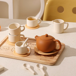 Food-Grade Silicone Children's Tea Set Baby Pretend Play Toy Realistic Gongfu Teapot Afternoon Tea Cup Shatterproof Food-Grade Silicone Children's Tea Set Baby Pretend Play Toy Realistic Gongfu Teapot Afternoon Tea Cup Shatterproof