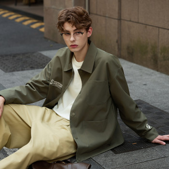 Tangshi autumn coat men's short lapel exquisite embroidery Tangshi autumn coat men's short lapel exquisite embroidery